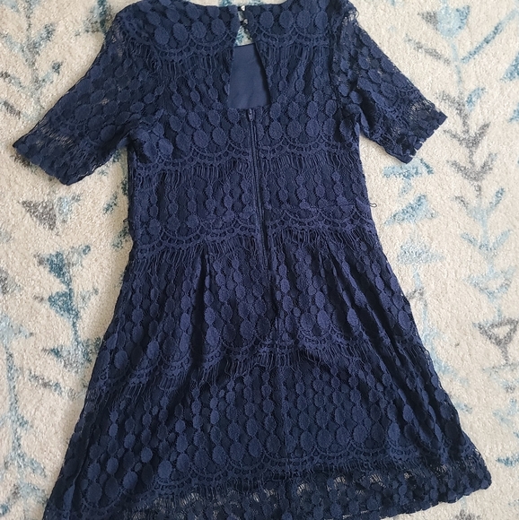 Navy Lace Overlay Dress - Midnight Era - Picture 8 of 8